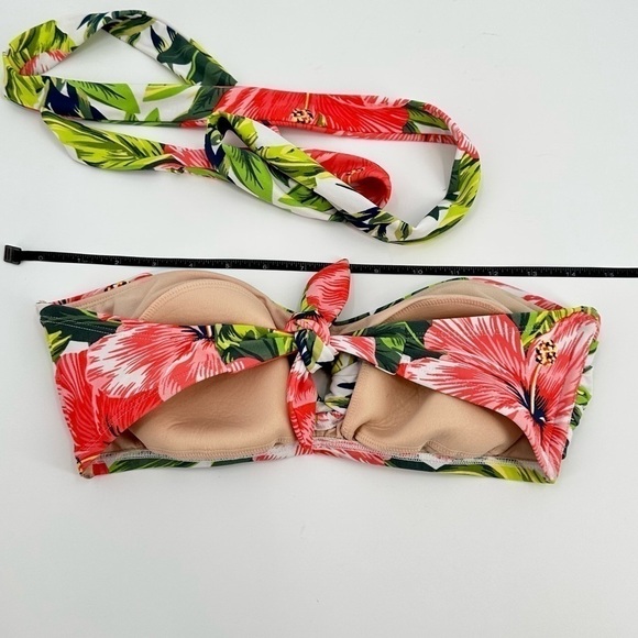 Kona Sol Women’s Tropical Print Bikini Top with Tie Size Medium - Picture 10 of 12